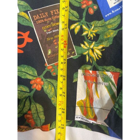 Coffee Hawaiian Shirt Button Down Unisex Mokulele Farms Large Cotton Limited Ed - Picture 11 of 11